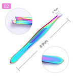 BORN PRETTY Nail Cuticle Pusher Tweezer Rainbow Cutter Nipper Clipper Dead Skin Remover Manicure Nail Art Tool - Nail Salon store