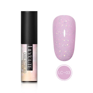 LILYCUTE 5ml Nude Glitter Gel Nail Polish Holographic Rose Gold Sequins Nail Gel Soak Off Nail Art UV Gel Polish - Nail Salon store