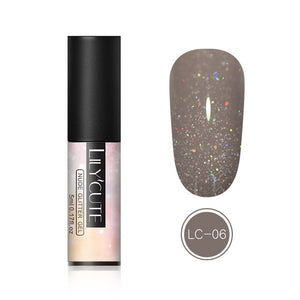 LILYCUTE 5ml Nude Glitter Gel Nail Polish Holographic Rose Gold Sequins Nail Gel Soak Off Nail Art UV Gel Polish - Nail Salon store