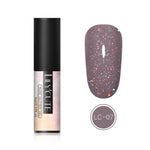 LILYCUTE 5ml Nude Glitter Gel Nail Polish Holographic Rose Gold Sequins Nail Gel Soak Off Nail Art UV Gel Polish - Nail Salon store