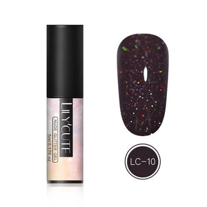 LILYCUTE 5ml Nude Glitter Gel Nail Polish Holographic Rose Gold Sequins Nail Gel Soak Off Nail Art UV Gel Polish - Nail Salon store