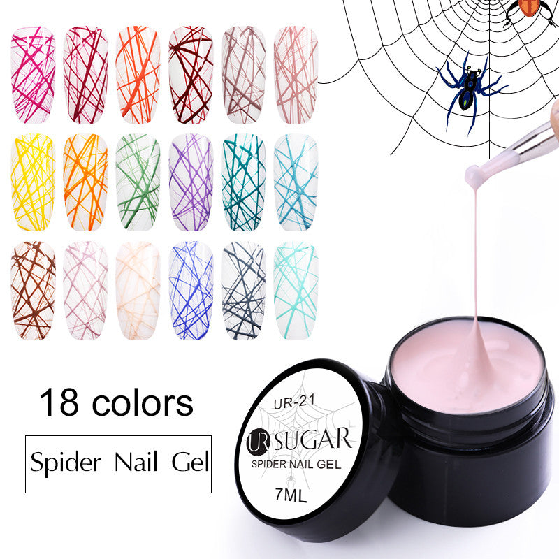 UR SUGAR 7ml Wire Drawing Nail Gel Lacquer Painting Gel Varnish Pulling Silk Spider Creative Nail Art Gel Nail Polish 30 Colors - Nail Salon store