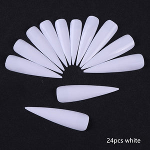 Color Card False Nail Tips Fan Transparent White Fake Nail Tips Manicure Nail Art Practice Display Design Tools - Nail Salon store