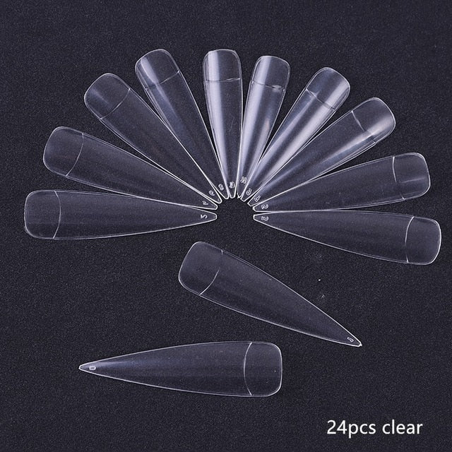 Color Card False Nail Tips Fan Transparent White Fake Nail Tips Manicure Nail Art Practice Display Design Tools - Nail Salon store