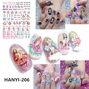 Newest HANYI-206 Cute character Xiaolizi  3d nail art sticker nail decal stamping export japan designs rhinestones  decorations - Nail Salon store