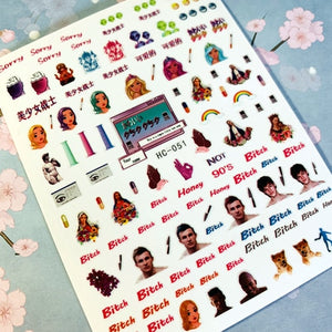 Newest HANYI-206 Cute character Xiaolizi  3d nail art sticker nail decal stamping export japan designs rhinestones  decorations - Nail Salon store