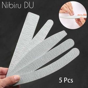 5 pcs/lot Sandpaper Nail File Lime 100/180 Double Side Sanding Buffer Block Set Grey Nail Files For UV Gel Polish Manicure Tool - Nail Salon store