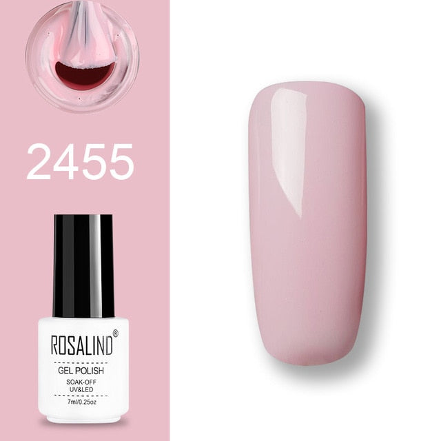 ROSALIND Gel Polish Set UV Vernis Semi Permanent Primer Top Coat 7ML Poly Gel Varnish Nail Art Manicure Gel Lak PolishesNails - Nail Salon store