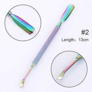 BORN PRETTY Nail Cuticle Pusher Tweezer Rainbow Cutter Nipper Clipper Dead Skin Remover Manicure Nail Art Tool - Nail Salon store