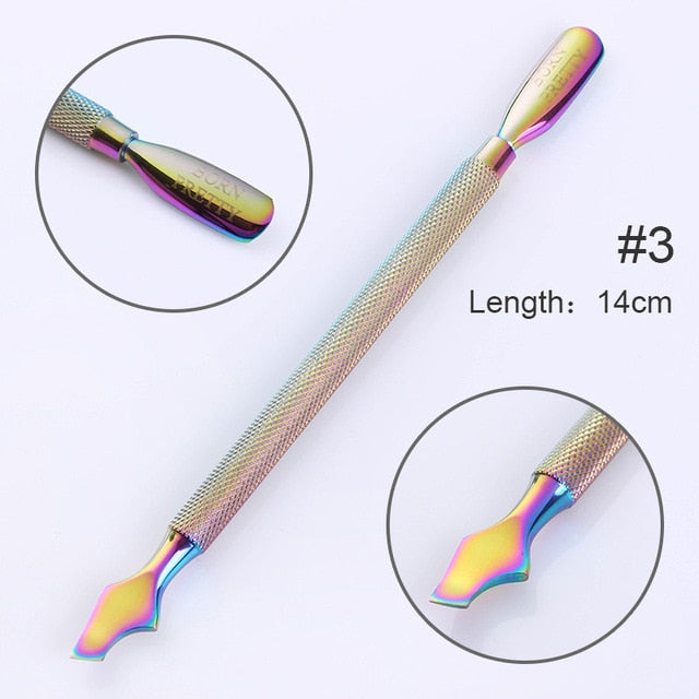 BORN PRETTY Nail Cuticle Pusher Tweezer Rainbow Cutter Nipper Clipper Dead Skin Remover Manicure Nail Art Tool - Nail Salon store