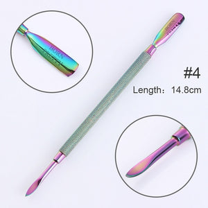 BORN PRETTY Nail Cuticle Pusher Tweezer Rainbow Cutter Nipper Clipper Dead Skin Remover Manicure Nail Art Tool - Nail Salon store