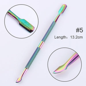 BORN PRETTY Nail Cuticle Pusher Tweezer Rainbow Cutter Nipper Clipper Dead Skin Remover Manicure Nail Art Tool - Nail Salon store