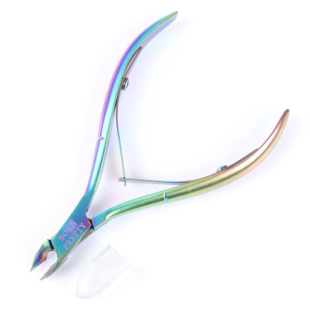 BORN PRETTY Nail Cuticle Pusher Tweezer Rainbow Cutter Nipper Clipper Dead Skin Remover Manicure Nail Art Tool - Nail Salon store