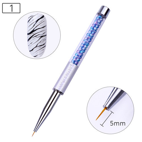 NICOLE DIARY UV Gel Brush Liner Painting Pen Acrylic Drawing Brush for Nails Gradient Rhinestone Handle Manicure Nail Art Tool - Nail Salon store