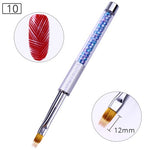 NICOLE DIARY UV Gel Brush Liner Painting Pen Acrylic Drawing Brush for Nails Gradient Rhinestone Handle Manicure Nail Art Tool - Nail Salon store