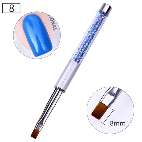 NICOLE DIARY UV Gel Brush Liner Painting Pen Acrylic Drawing Brush for Nails Gradient Rhinestone Handle Manicure Nail Art Tool - Nail Salon store