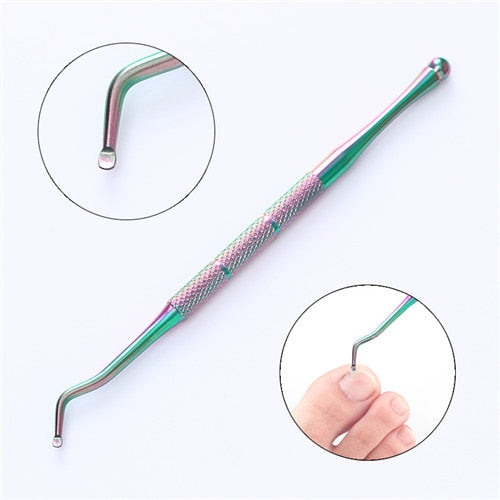 BORN PRETTY Nail Cuticle Pusher Tweezer Rainbow Cutter Nipper Clipper Dead Skin Remover Manicure Nail Art Tool - Nail Salon store