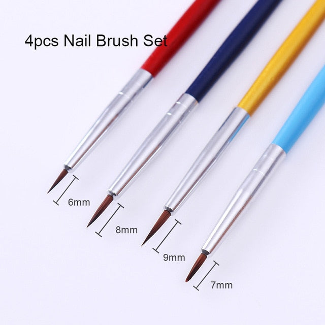 NICOLE DIARY UV Gel Brush Liner Painting Pen Acrylic Drawing Brush for Nails Gradient Rhinestone Handle Manicure Nail Art Tool - Nail Salon store