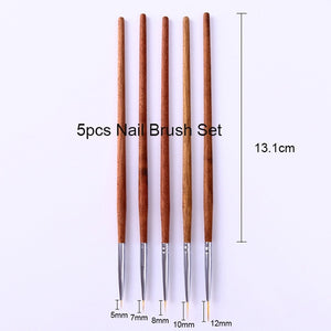 NICOLE DIARY UV Gel Brush Liner Painting Pen Acrylic Drawing Brush for Nails Gradient Rhinestone Handle Manicure Nail Art Tool - Nail Salon store