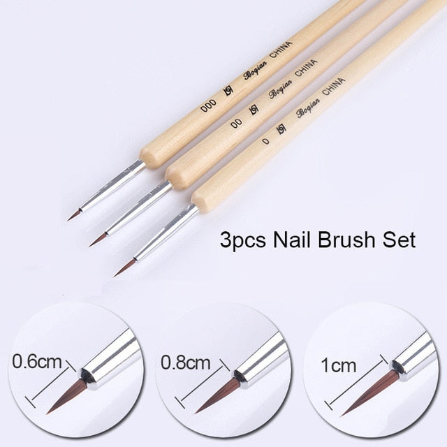 NICOLE DIARY UV Gel Brush Liner Painting Pen Acrylic Drawing Brush for Nails Gradient Rhinestone Handle Manicure Nail Art Tool - Nail Salon store