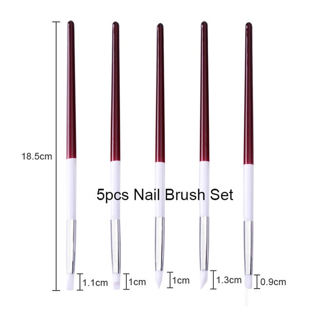 NICOLE DIARY UV Gel Brush Liner Painting Pen Acrylic Drawing Brush for Nails Gradient Rhinestone Handle Manicure Nail Art Tool - Nail Salon store