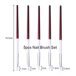 NICOLE DIARY UV Gel Brush Liner Painting Pen Acrylic Drawing Brush for Nails Gradient Rhinestone Handle Manicure Nail Art Tool - Nail Salon store