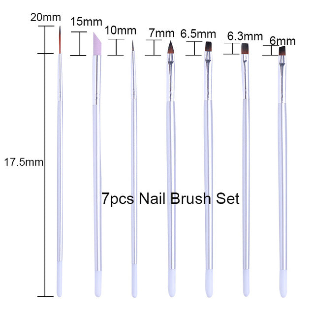 NICOLE DIARY UV Gel Brush Liner Painting Pen Acrylic Drawing Brush for Nails Gradient Rhinestone Handle Manicure Nail Art Tool - Nail Salon store