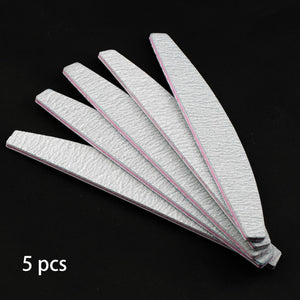 5 pcs/lot Sandpaper Nail File Lime 100/180 Double Side Sanding Buffer Block Set Grey Nail Files For UV Gel Polish Manicure Tool - Nail Salon store