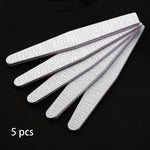 5 pcs/lot Sandpaper Nail File Lime 100/180 Double Side Sanding Buffer Block Set Grey Nail Files For UV Gel Polish Manicure Tool - Nail Salon store