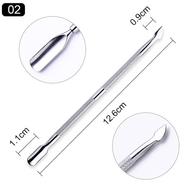 BORN PRETTY Nail Cuticle Pusher Tweezer Rainbow Cutter Nipper Clipper Dead Skin Remover Manicure Nail Art Tool - Nail Salon store