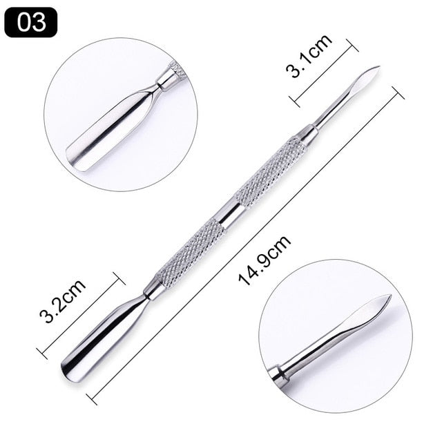 BORN PRETTY Nail Cuticle Pusher Tweezer Rainbow Cutter Nipper Clipper Dead Skin Remover Manicure Nail Art Tool - Nail Salon store