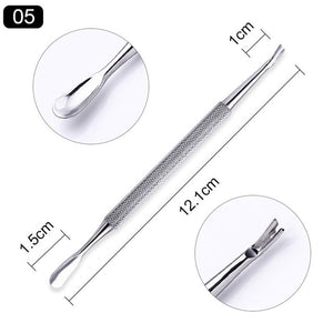 BORN PRETTY Nail Cuticle Pusher Tweezer Rainbow Cutter Nipper Clipper Dead Skin Remover Manicure Nail Art Tool - Nail Salon store