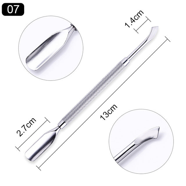 BORN PRETTY Nail Cuticle Pusher Tweezer Rainbow Cutter Nipper Clipper Dead Skin Remover Manicure Nail Art Tool - Nail Salon store